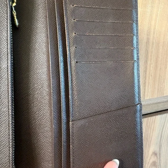 Auth Louis Vuitton Porte Feuille Brazza Damier Ebene long bifold wallet - Picture 5 of 15